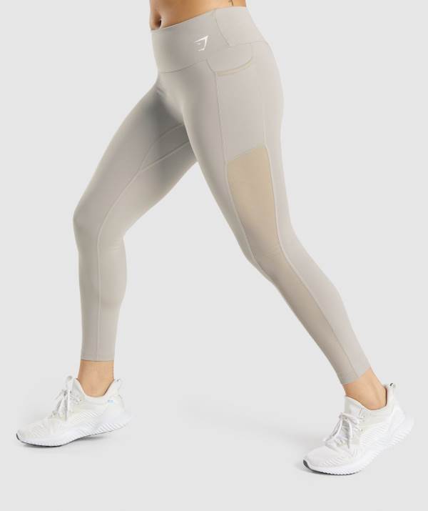 Damske Legíny Gymshark Training Mesh Pocket Siva | QX2159876